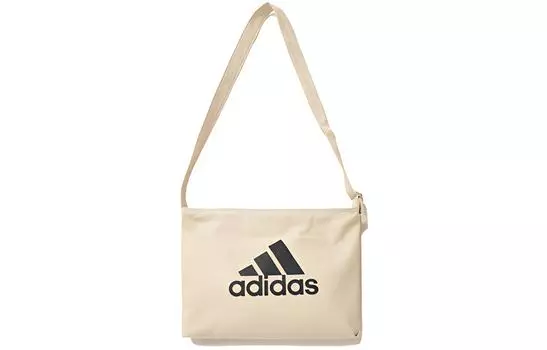 Adidas Сумка через плечо из хлопка, обычная, унисекс, белая