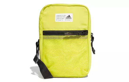 Adidas Сумка на плечо из переработанного полиэстера, унисекс, зелено-желтого цвета