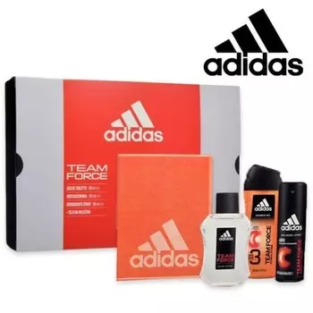 Adidas Team Force EDT для мужчин 100 мл с дезодорантом, гелем для душа, полотенцем для рук и пляжным полотенцем