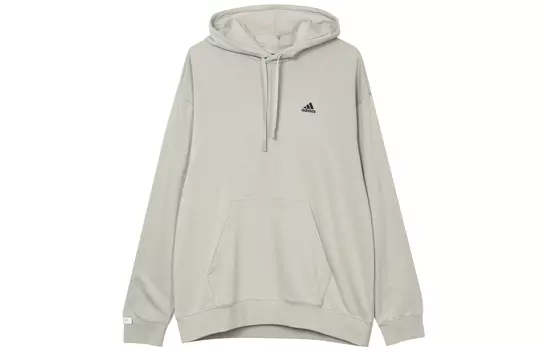 Adidas Толстовка с капюшоном и логотипом, унисекс, металлик, серый