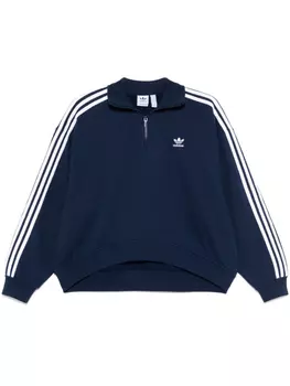 Adidas толстовка с воротником на молнии, синий