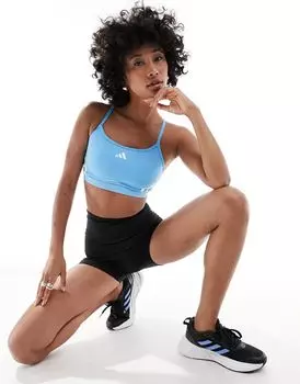 Adidas Training - Aeroreact - Синий спортивный бюстгальтер для тренировок низкой интенсивности adidas