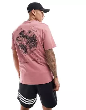 adidas Training – красно-коричневая футболка с рисунком