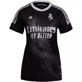 Adidas Женская футболка Real Madrid Human Race, черно-белая
