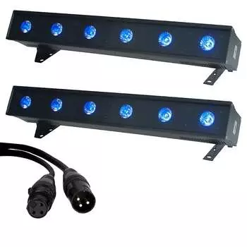 ADJ American DJ ULT652 Ultra Hex Bar 6 6x 10-ваттные светодиодные линейные светильники Hex (пара) с кабелем