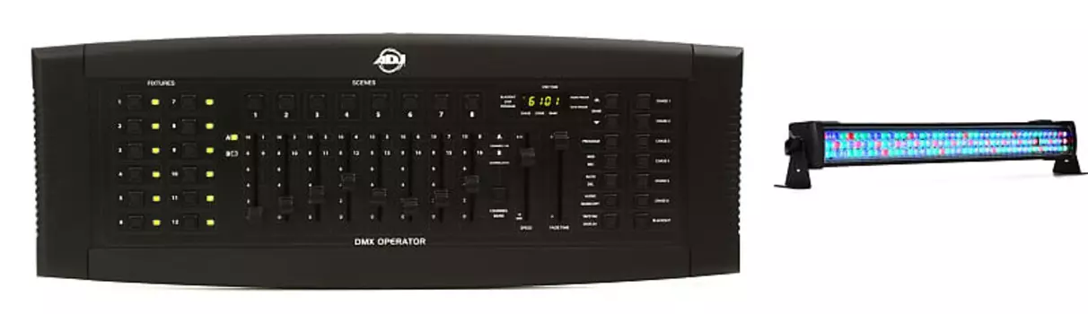 ADJ DMX Operator 192-канальный контроллер освещения DMX в комплекте со светодиодной панелью ADJ Mega Bar 50 RGB RC 22" RGB American DJ DMX-OPERATOR=1 MEG551=1