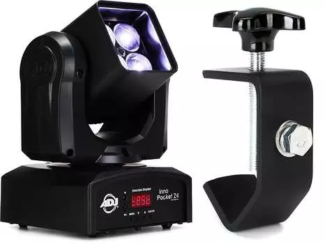 ADJ Inno Pocket Z4 4-LED RGBW Промывочная головка с движущейся головкой и зумом Комплект с ADJ C-Clamp American DJ INN119=1 C-CLAMP=1
