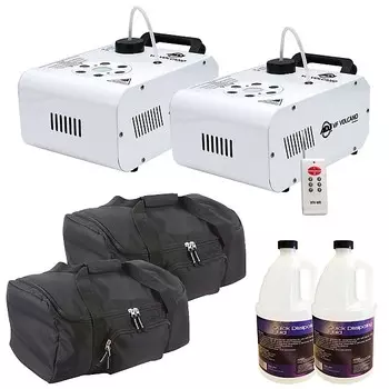 ADJ VF Volcano Вертикальная светодиодная пара дымогенераторов + 2 галлона жидкости для тумана + кейсы American DJ ADJ VF Volcano Vertical LED Fog/Smoke Machine Pair + 2 Gallons Fog Fluid + Cases