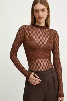 АДОНИ блузка Bardot, коричневый