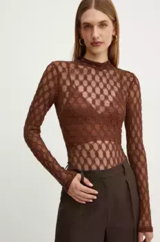 АДОНИ блузка Bardot, коричневый