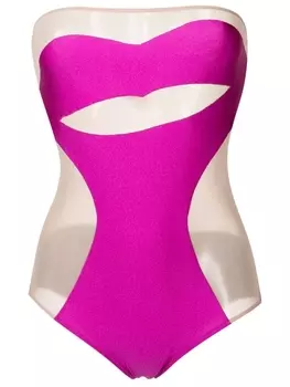 Adriana Degreas купальник Lipstick с прозрачной вставкой, розовый