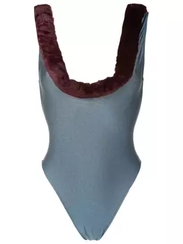 Adriana Degreas купальник с искусственным мехом, синий