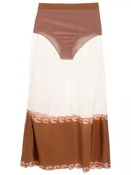 Adriana Degreas полупрозрачная юбка с завышенной талией, коричневый