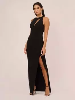 Adrianna Papell Aidan by Adrianna Papell Вязаное креповое платье без рукавов, черное