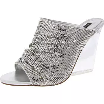 Adrienne женские сандалии с металлической танкеткой и комфортной стелькой Steve Madden, серебряный/мультиколор