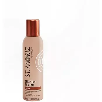 Advanced Spray Tan в банке Быстросохнущий веганский искусственный загар средней длины, 150 мл для всего тела, St. Moriz