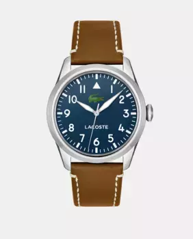 Adventurer 2011301 коричневые кожаные мужские часы Lacoste, коричневый