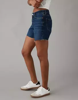 AE Strigid 6-дюймовые шорты из свободного денима с очень высокой талией American Eagle Outfitters, цвет Dark Wash