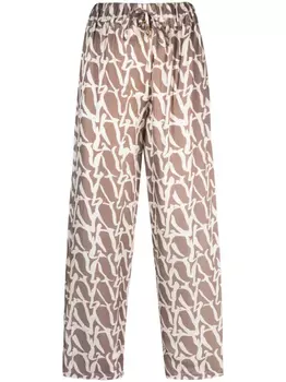 AERON брюки Aurora с монограммой, нейтральный цвет