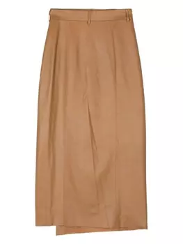 AERON кожаная юбка миди, коричневый