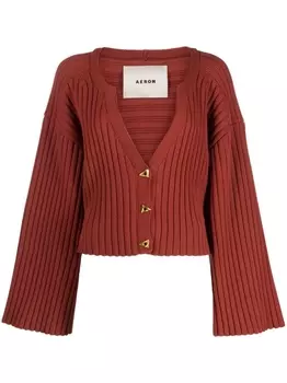 AERON укороченный кардиган Morrow в рубчик, красный