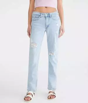 Aeropostale Джинсы прямого кроя средней посадки в винтажном стиле, цвет light wash