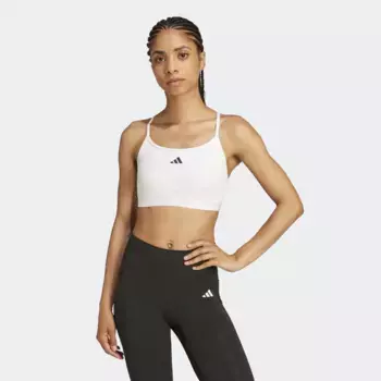 Aeroreact Training спортивный бюстгальтер 3 полоски Adidas, белый