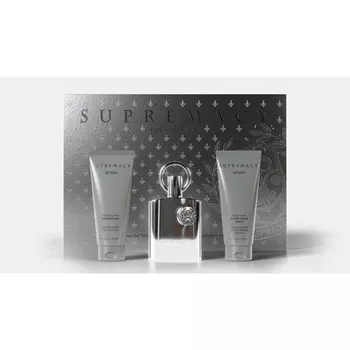 Afnan Supremacy Silver 3 Piece Gift Set Shower Gel 100ml Edp Spray 100ml After Shave Balm 100ml