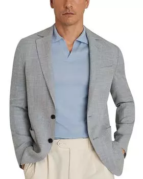 Афродита Блейзер из фактурного джерси классического кроя REISS, синий