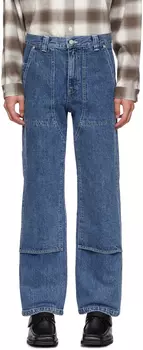 AFTER Pray Синие потертые джинсы