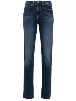 AG Jeans джинсы Girlfriend Long средней посадки прямого кроя, синий