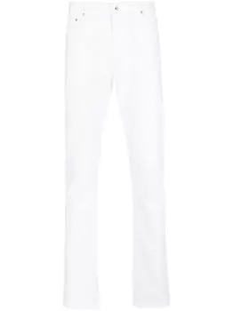 AG Jeans прямые джинсы с нашивкой-логотипом, белый