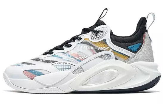 AG LVL UP 1 Мужская обувь Lifestyle с низким верхом Sail Белый/черный/голубиный серый Xtep