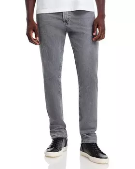 AG Tellis 32-дюймовые вельветовые брюки узкого кроя с перекрестной решеткой, серый