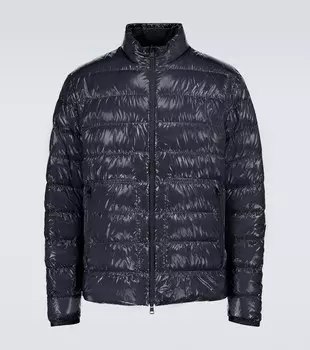Агаровый пуховик Moncler, синий
