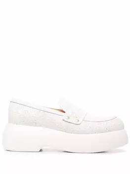 AGL лоферы на платформе с перфорацией, белый