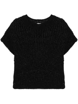 Agnona футболка фактурной вязки, черный