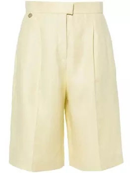 Agnona льняные шорты со складками, желтый