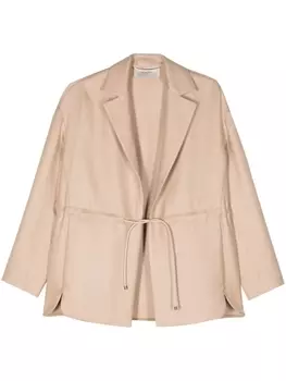 Agnona твиловая куртка с логотипом, коричневый