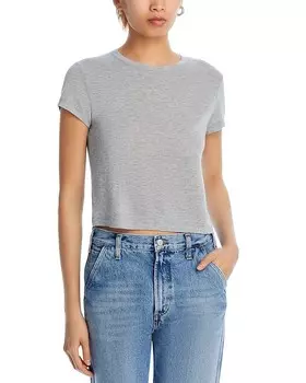 AGOLDE Adine Укороченная хлопковая футболка, серый