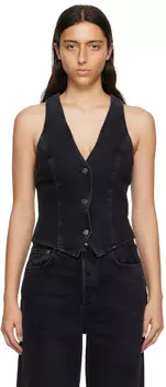 AGOLDE Черный джинсовый жилет Heller
