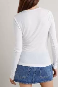 AGOLDE футболка Shona из эластичного джерси в рубчик, белый