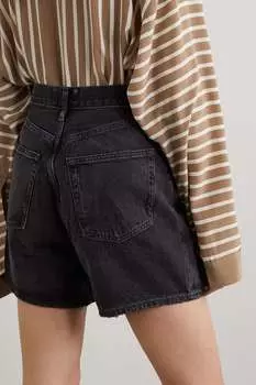 AGOLDE шорты Stella из органического денима с эффектом потертости, черный