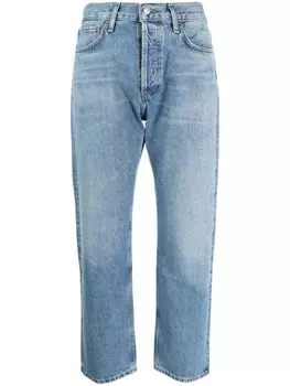 AGOLDE укороченные джинсы Parker средней посадки, синий