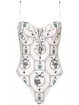 Agua By Agua Bendita купальник Ebano Alhaja, белый