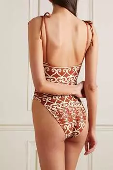 AGUA BY AGUA BENDITA Купальник Rbano Calados из переработанного материала на косточках с принтом, апельсин