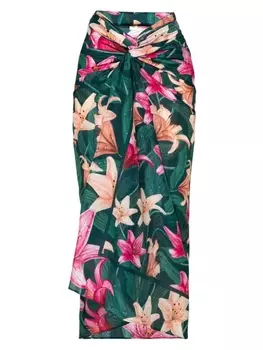 Agua By Agua Bendita парео Lavanda Rocio с цветочным принтом, зеленый