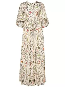 Agua By Agua Bendita платье макси Raquel Encaje, серый