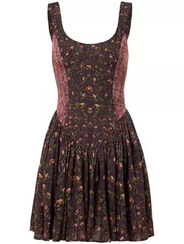 Agua By Agua Bendita платье мини Pluma, коричневый