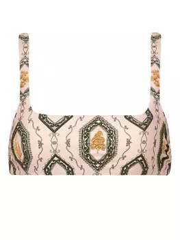 Agua By Agua Bendita топ бикини Havana Calado с графичным принтом, розовый